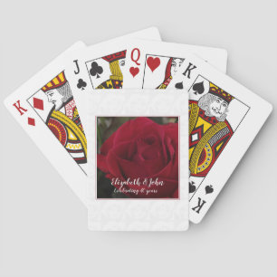 40th Ruby Wedding Anniversary red rose Playing Cards