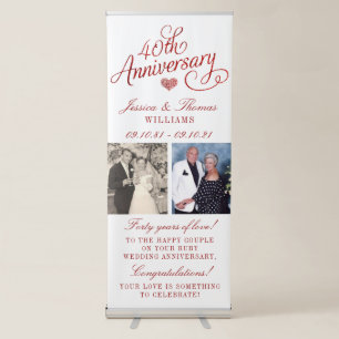 40th Ruby Wedding Anniversary Retractable Banner