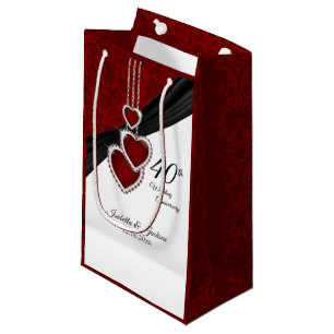 40th Ruby Wedding Anniversary - Small Small Gift Bag