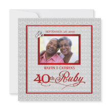 40th Ruby Wedding Anniversary Two Tone Photo Party