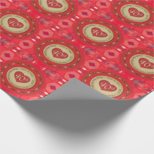 40th Ruby Wedding Anniversary Wrapping Paper