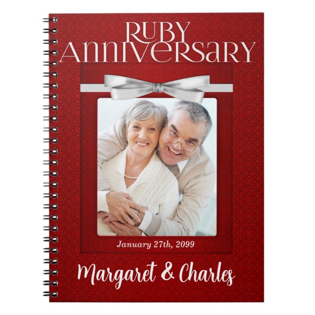 40th Ruby Wedding Annivsersary Guest Notebook (Front)