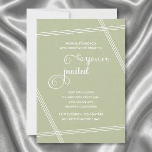 40th Simple Modern Elegant Birthday Party Invites
