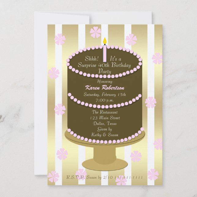 40th Surprise Birthday Party Invitation (Front)
