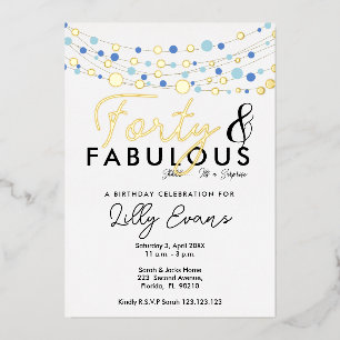 40th surprise birthday party invitation elegant
