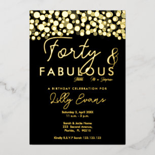 40th surprise birthday party invitation elegant
