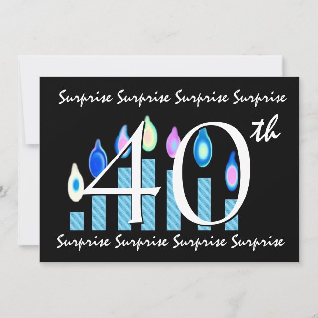 40th SURPRISE Birthday Party Invitation Template (Front)