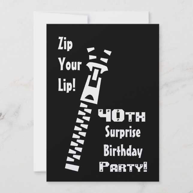 40th SURPRISE Birthday Party Invitation Template (Front)