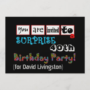 40th SURPRISE Birthday Party Invitation Template