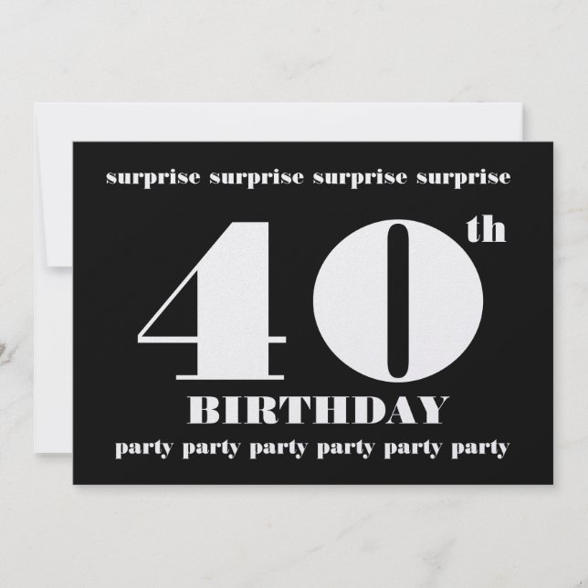 40th SURPRISE Birthday Party Invitation Template (Front)