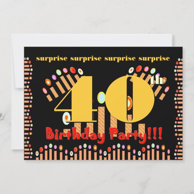 40th SURPRISE Birthday Party Invitation Template (Front)
