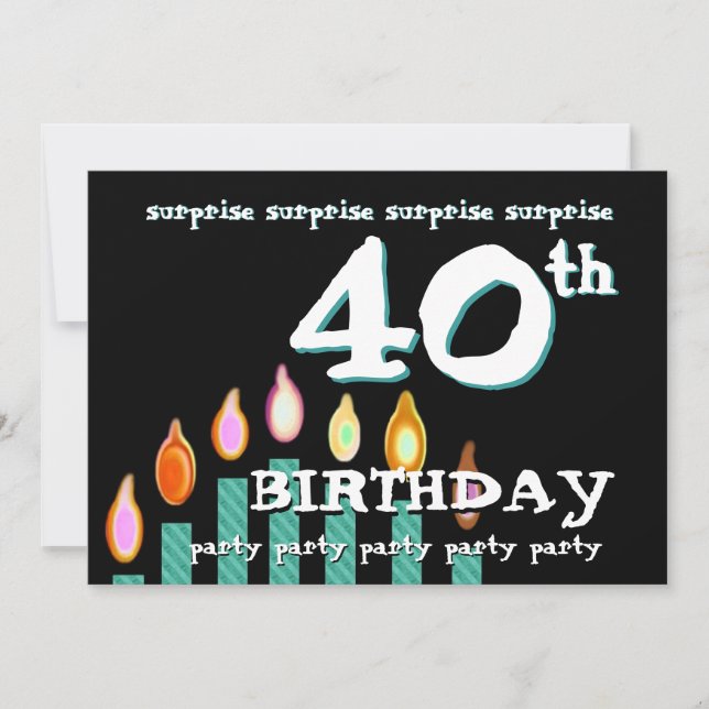 40th SURPRISE Birthday Party Invitation Template (Front)