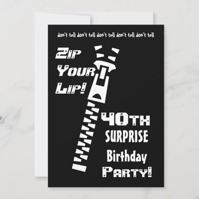 40th SURPRISE Birthday Party Invitation Template (Front)