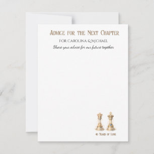 40th Wedding Anniversary Advice Cards Elegant Gold