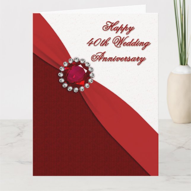 40th Wedding Anniversary Card (Front)