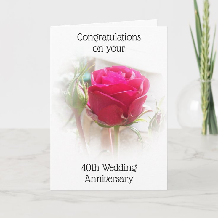 40th Wedding Anniversary Card Zazzle
