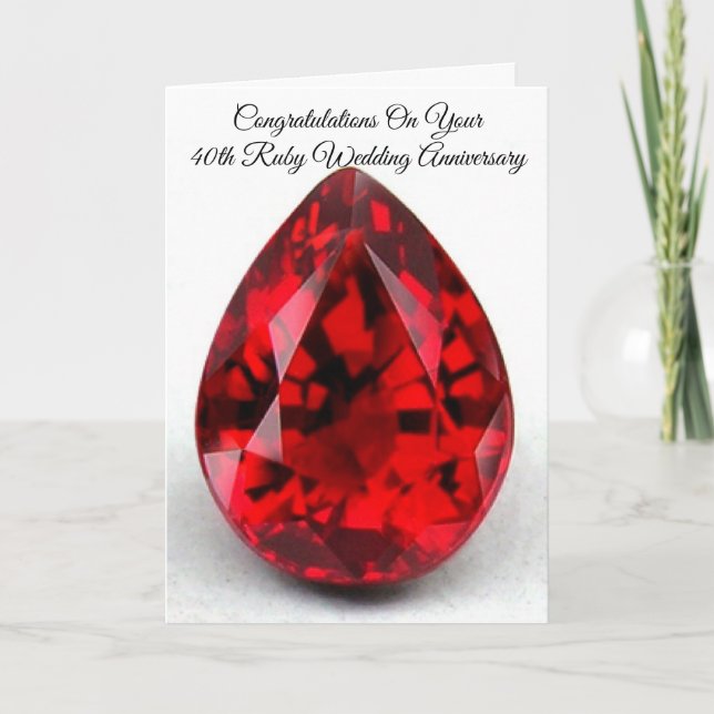 40th Wedding Anniversary Card Ruby (Front)