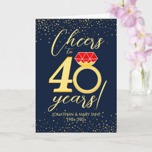 40th Wedding Anniversary Cheers Ring Card