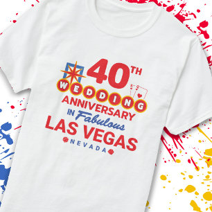 40th Wedding Anniversary Couples Las Vegas Trip T-Shirt