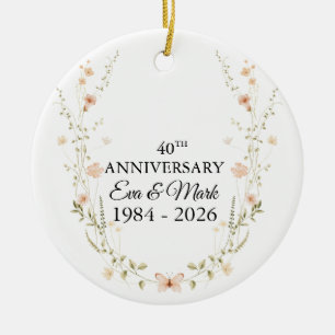 40th Wedding Anniversary Gift for Parents 2026 Ceramic Tree Decoration