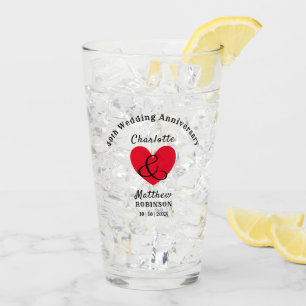 40th Wedding Anniversary Gift Personalised Glass