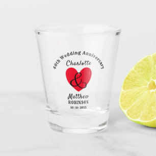 40th Wedding Anniversary Gift Personalised Shot Glass