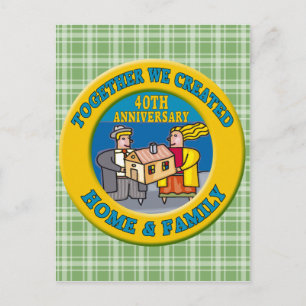 40th Wedding Anniversary Gifts Postcard