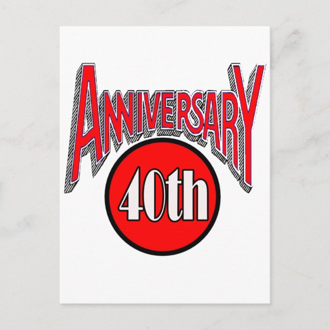40th Wedding Anniversary Gifts Postcard (Front)