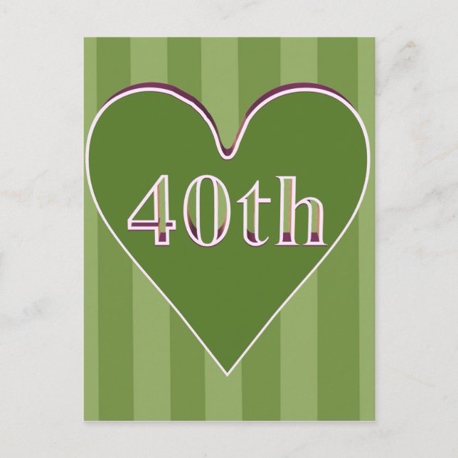 40th Wedding Anniversary Gifts Postcard (Front)