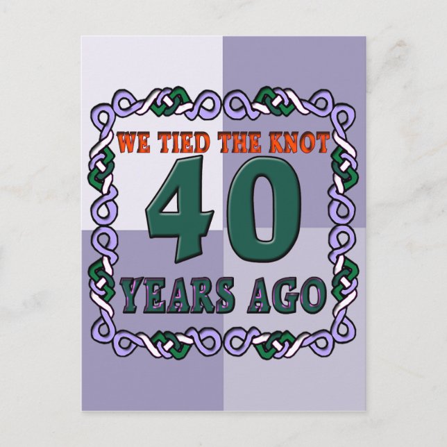40th Wedding Anniversary Gifts Postcard (Front)