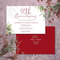 40th Wedding Anniversary Greenery Floral