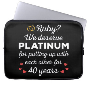 40th Wedding Anniversary I - Ruby Funny Couple Laptop Sleeve