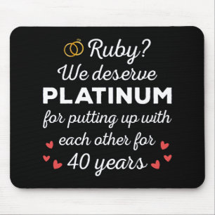 40th Wedding Anniversary I - Ruby Funny Couple Mouse Mat