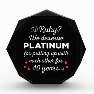 40th Wedding Anniversary I - Ruby Funny Couple Photo Block