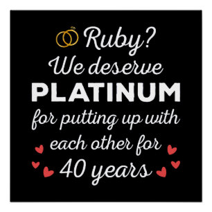 40th Wedding Anniversary I - Ruby Funny Couple Poster