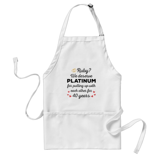 40th Wedding Anniversary I - Ruby Funny Couple Standard Apron (Front)