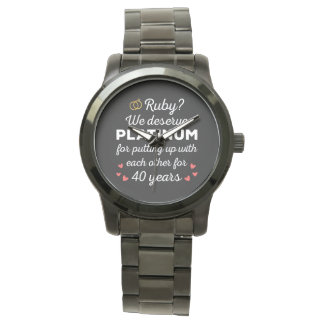 40th Wedding Anniversary I - Ruby Funny Couple Watch