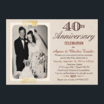 40th Wedding Anniversary Invitation - Custom Photo<br><div class="desc">40th Wedding Anniversary Invitation - Custom Photo</div>
