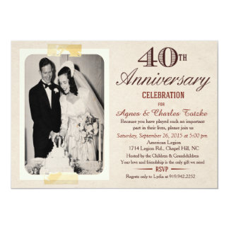  40th  Wedding  Anniversary  Invitations  Announcements 