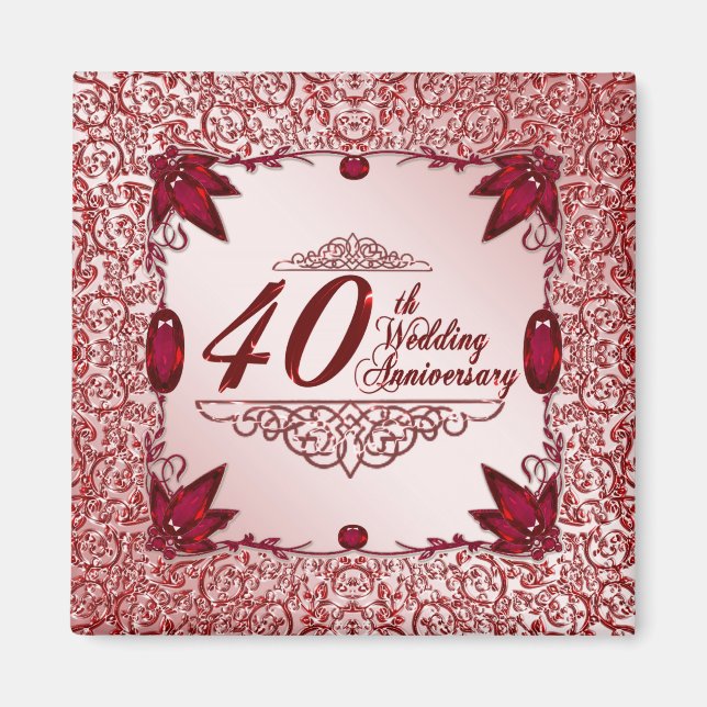 40th Wedding Anniversary Magnet (Front)