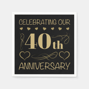 40th Wedding Anniversary Napkin