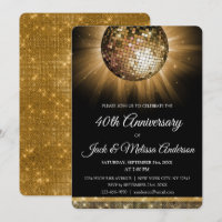40th Wedding Anniversary Party Gold Disco Ball