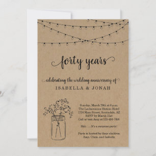 40th Wedding Anniversary Party Invitation