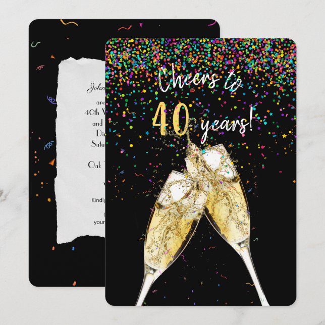 40th wedding anniversary party invitation (Front/Back)