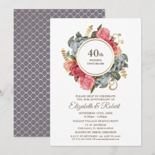 40th Wedding Anniversary Party Invitations