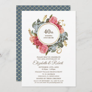 40th Wedding Anniversary Party Invitations