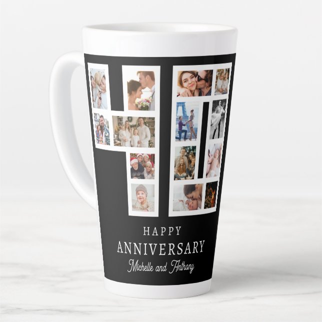 40th Wedding Anniversary Photo Collage Latte Mug (Left Angle)