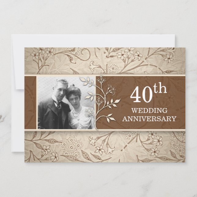 40th wedding anniversary photo invitations (Front)