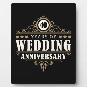 40th Wedding Anniversary Plaque