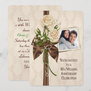 40th Wedding Anniversary Roses Invitation